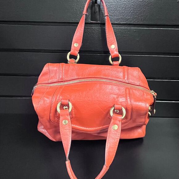 SOLD !!! Coach Orange Leather Shoulder Handbag - Picture 3 of 6